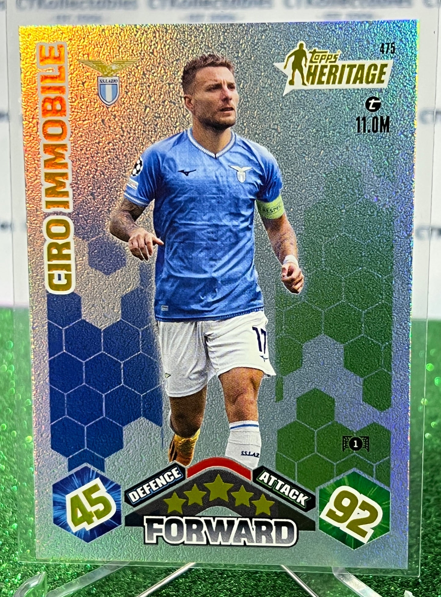 2023 TOPPS MATCH ATTAX CIRO IMMOBILE # 475 HERITAGE FOIL FOOTBALL SOCCER CARD