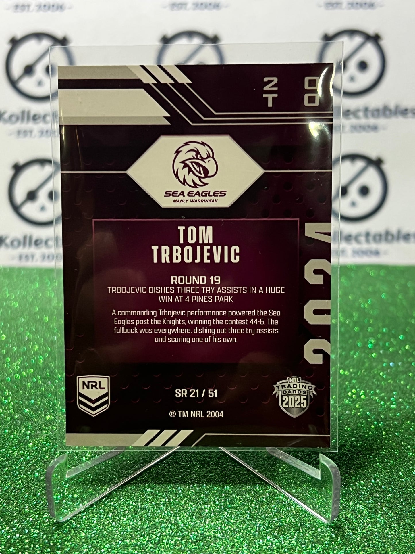 2025 NRL TRADERS TOM TRBOJEVIC # SR 21/51 MANLY SEA EAGLES TRADING CARD