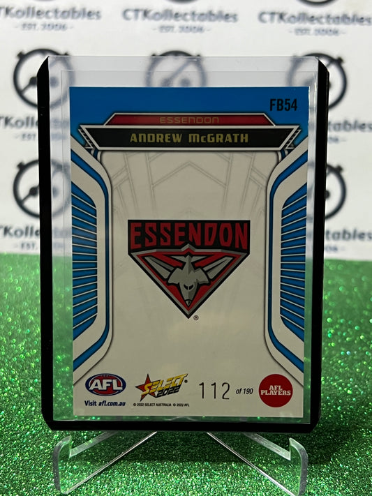 2022 AFL SELECT FOOTY STARS ANDREW McGRATH # FB54 ESSENDON BOMBERS / 190 TRADING CARD
