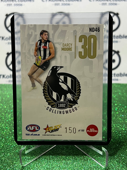 2022 AFL SELECT FOOTY STARS DARCY MOORE # ND46 COLLINGWOOD MAGPIES / 190 TRADING CARD