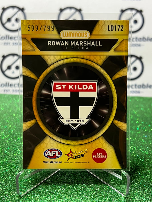 2025 AFL SELECT FOOTY STARS ROWAN MARSHALL # LD172 LUMINOUS /799 ST.KILDA SAINTS CARD
