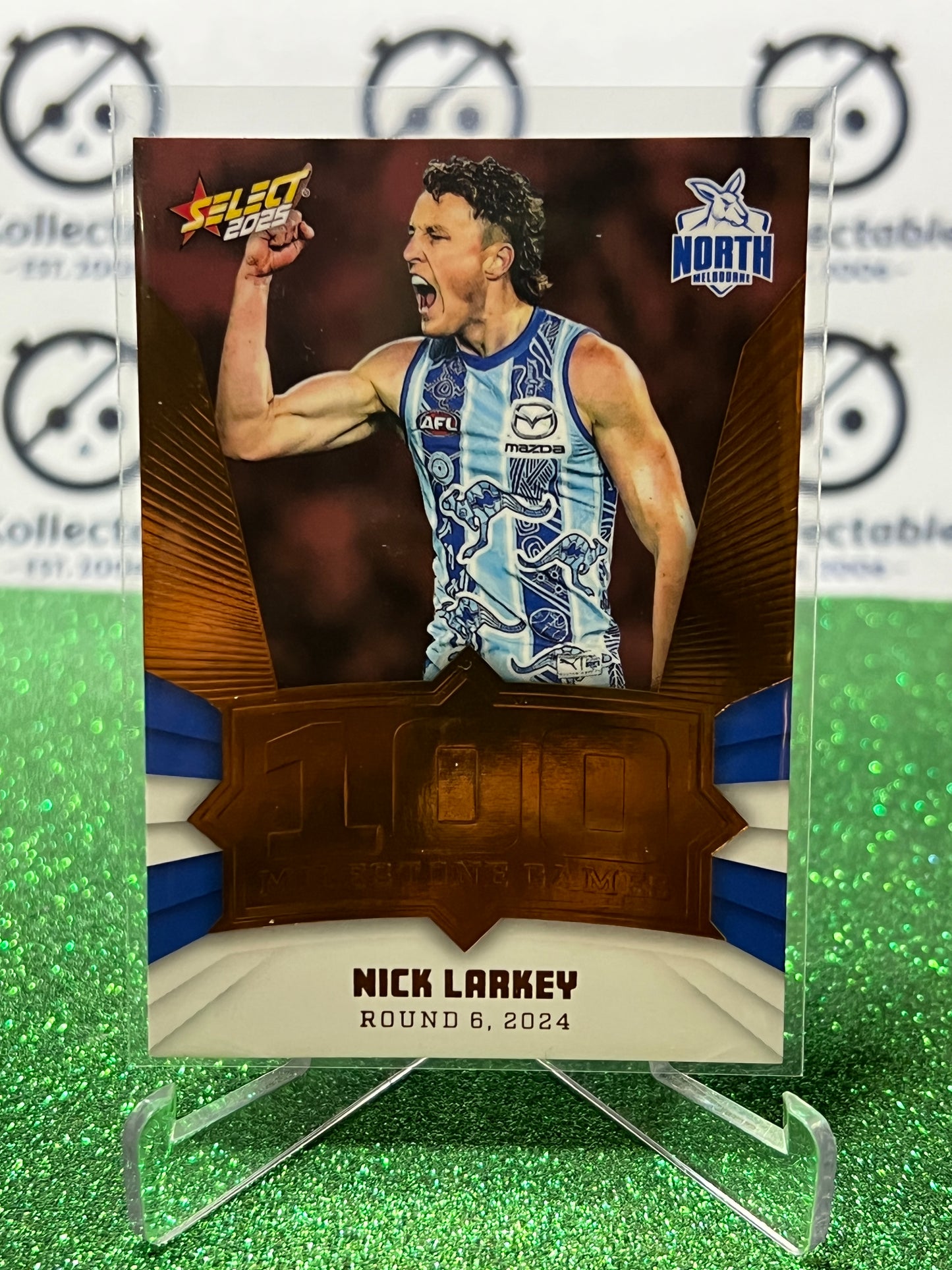 2025 AFL SELECT FOOTY STARS NICK LARKEY # MG67 MILESTONE NORTH MELBOURNE KANGAROOS CARD