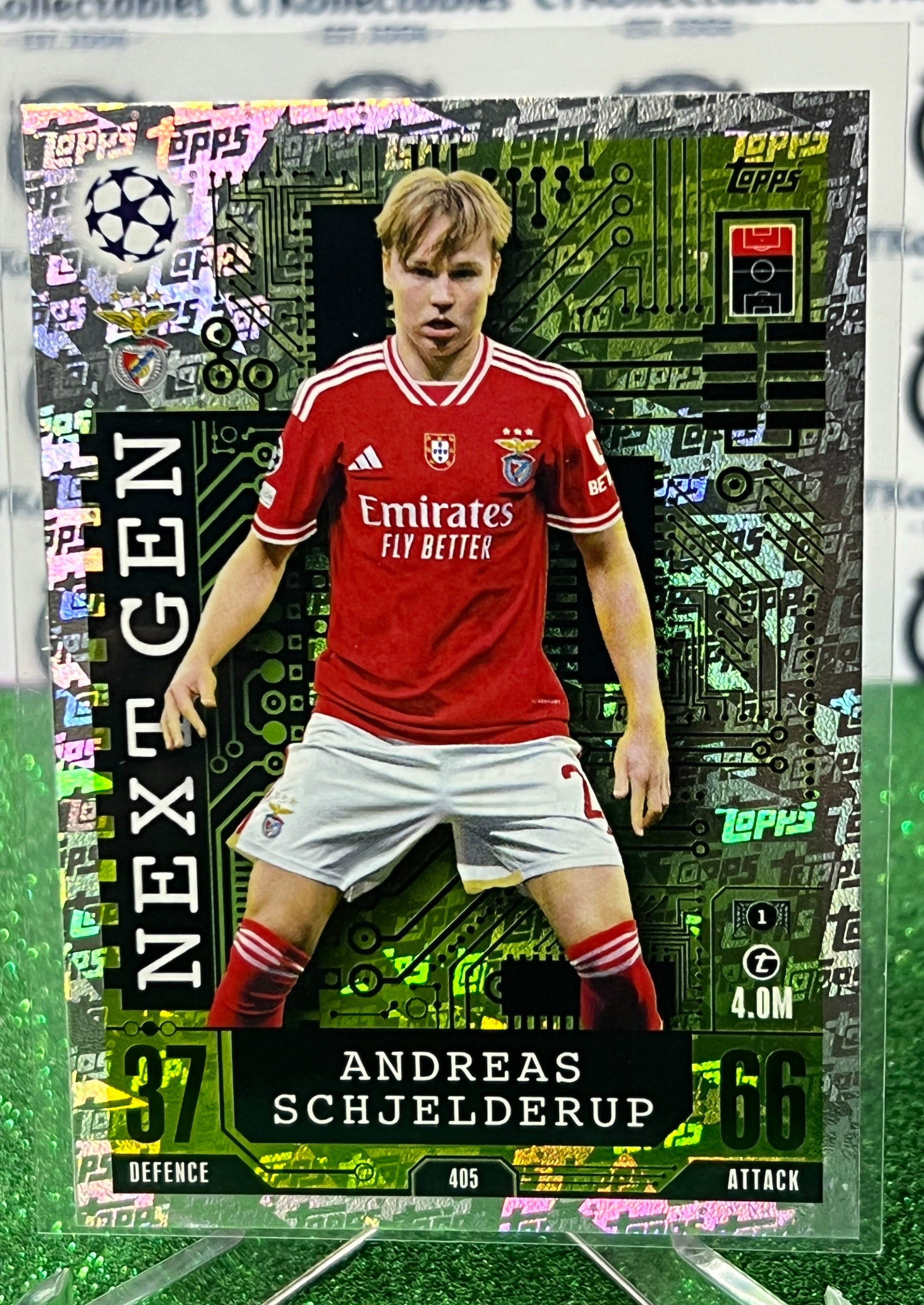 2023 TOPPS MATCH ATTAX ANDREAS SCHJELDERUP # 405 NEXT GEN FOIL 