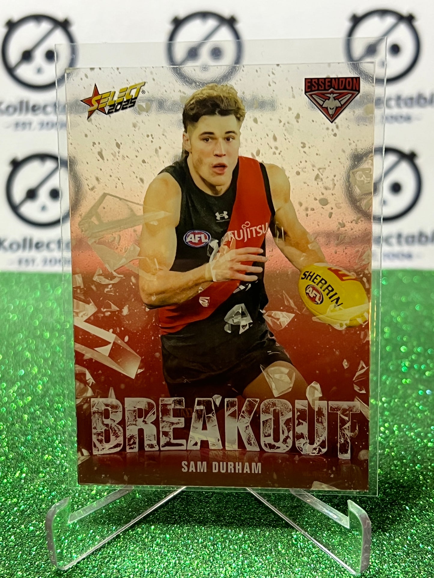 2025 AFL SELECT FOOTY STARS SAM DURHAM # B22 BREAKOUT ESSENDON BOMBERS CARD