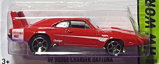 HOT WHEELS MATTEL '69 DODGE CHARGER DAYTONA HW WORKSHOP 234/250 RED 2013