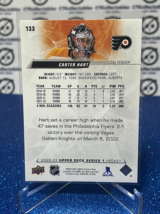 2022-23 UPPER DECK CARTER HART # 133 GOALTENDER PHILADELPHIA FLYERS HOCKEY CARD