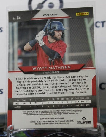 2021 PANINI PRIZM BASEBALL WYATT MATHISEN # 84 ROOKIE PURPLE PRIZM ARIZONA DIAMONDBACKS