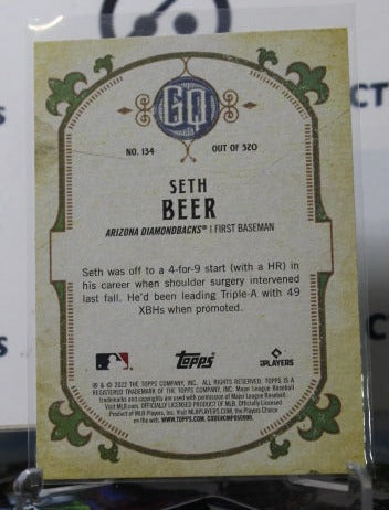 2022 TOPPS BASEBALL GYPSY QUEEN SETH BEER # 134 ROOKIE ARIZONA DIAMONDBACKS