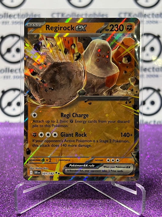2025 SCARLET & VIOLET DESTINED RIVALS REGIROCK EX # 101/182  FOIL POKEMON CARD