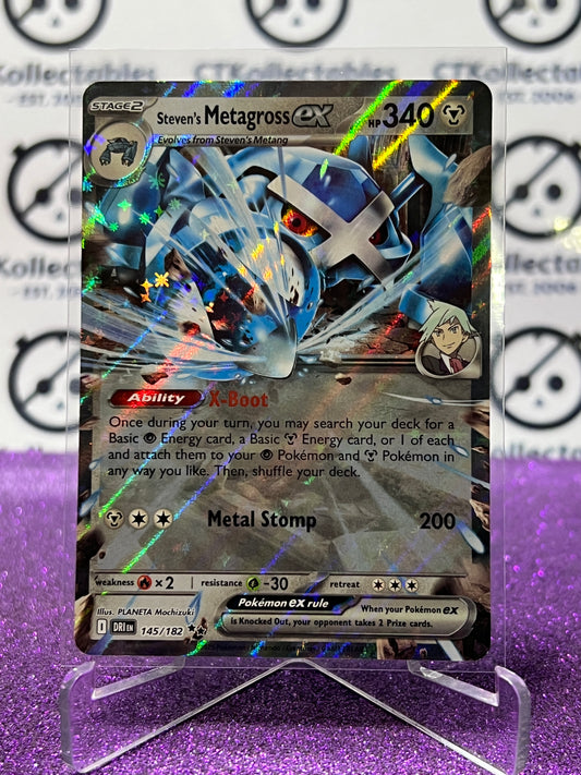 2025 SCARLET & VIOLET DESTINED RIVALS STEVEN'S METAGROSS EX # 145/182  FOIL POKEMON CARD