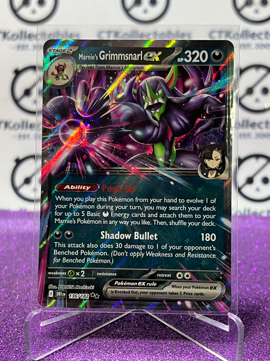 2025 SCARLET & VIOLET DESTINED RIVALS MARNIE'S GRIMMSNARL EX # 136/182 RARE FOIL POKEMON CARD