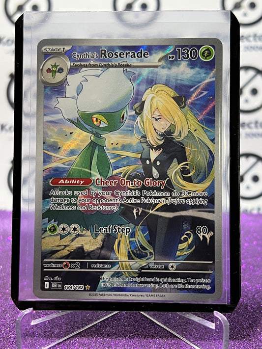 2025 SCARLET & VIOLET DESTINED RIVALS CYNTHIA'S ROSERADE # 184/182 RARE FOIL POKEMON CARD