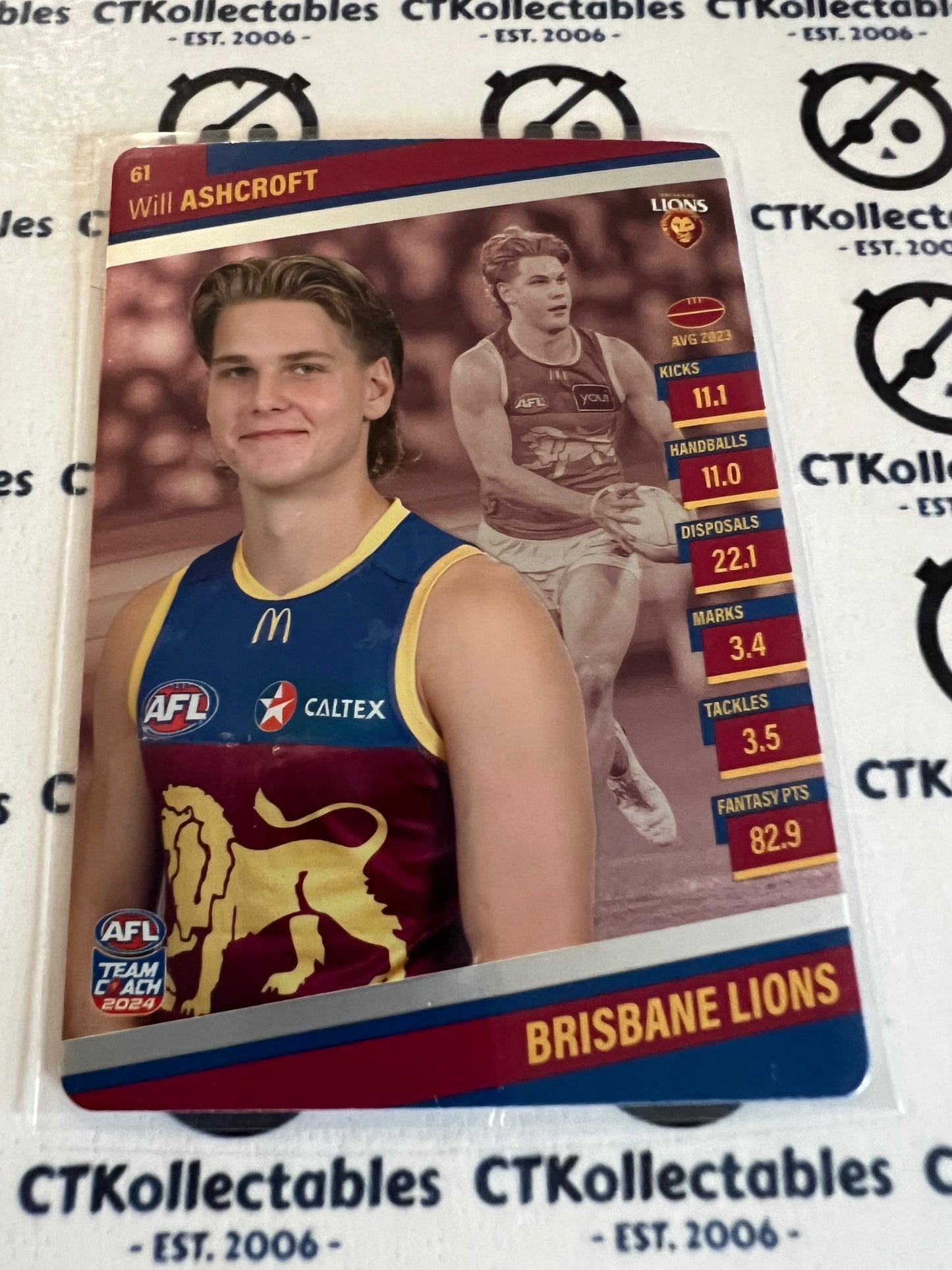 2024 AFL Teamcoach 61 Will Ashcroft Brisbane Lions