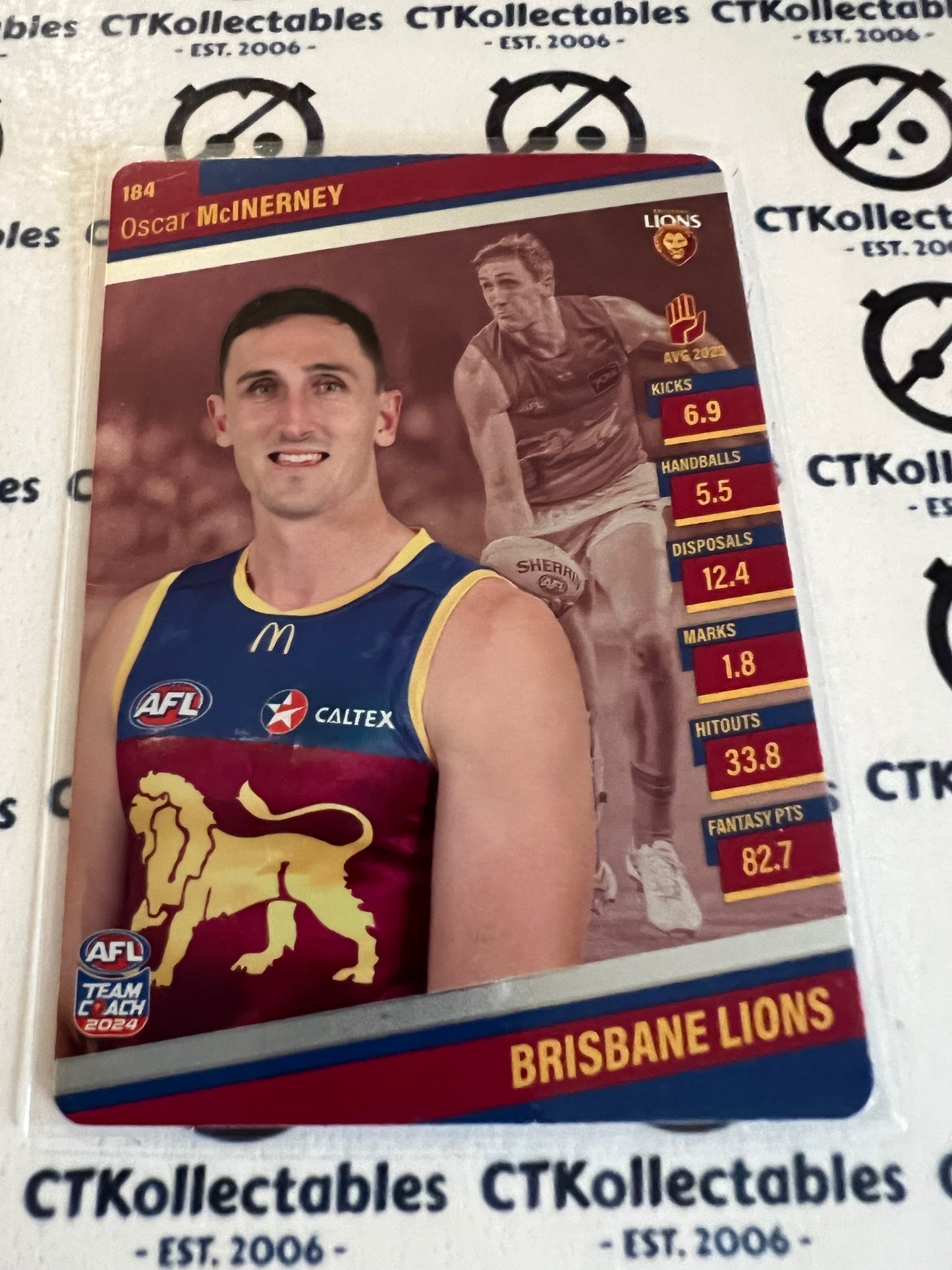 2024 AFL Teamcoach 184 Oscar McInerney Brisbane Lions