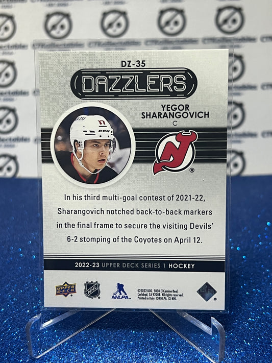 2022-23 UPPER DECK YEGOR SHARANGOVICH # DZ-35 DAZZLERS NEW JERSEY DEVILS HOCKEY CARD