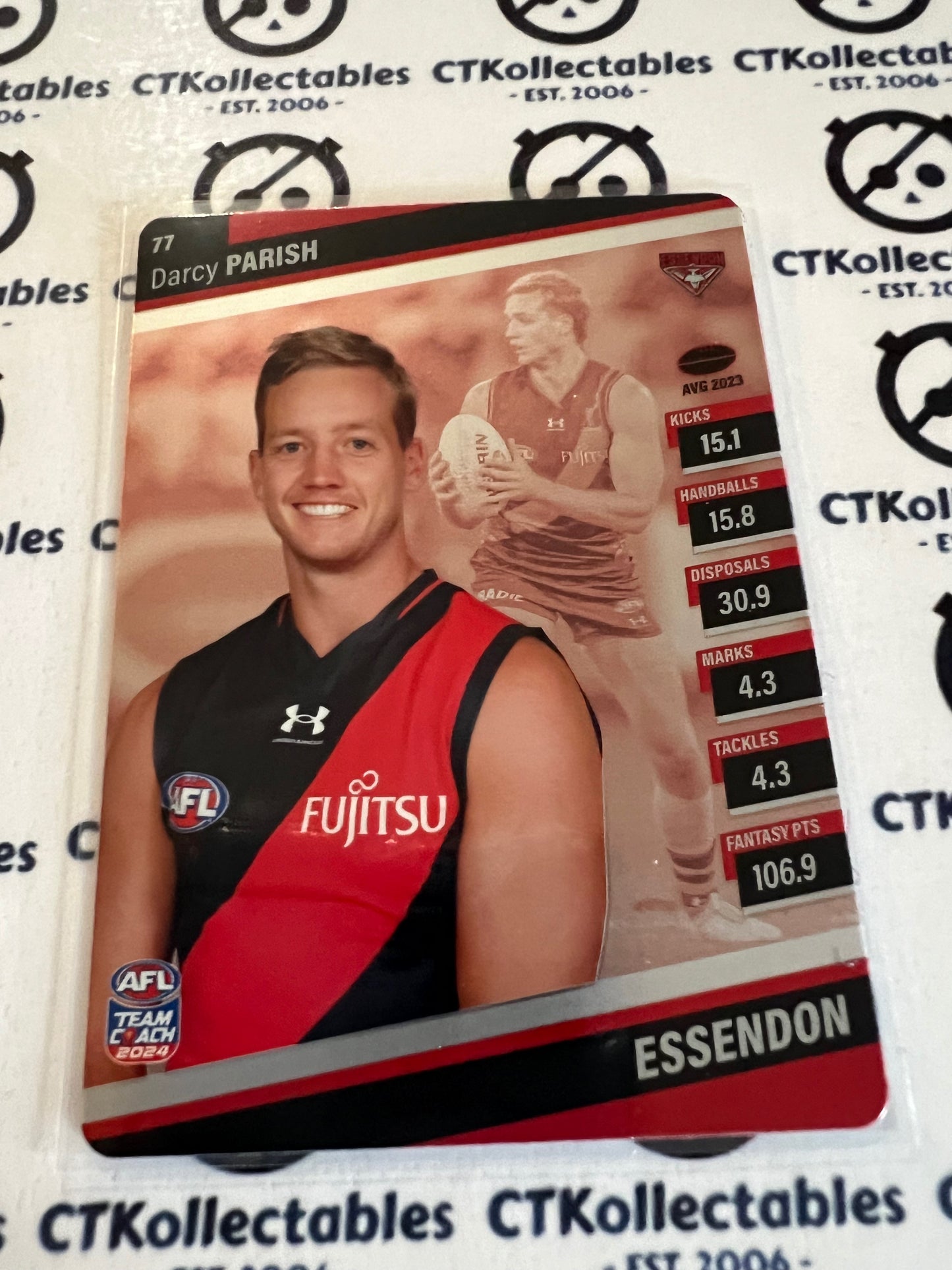 2024 AFL Teamcoach 77 Darcy Parish Essendon