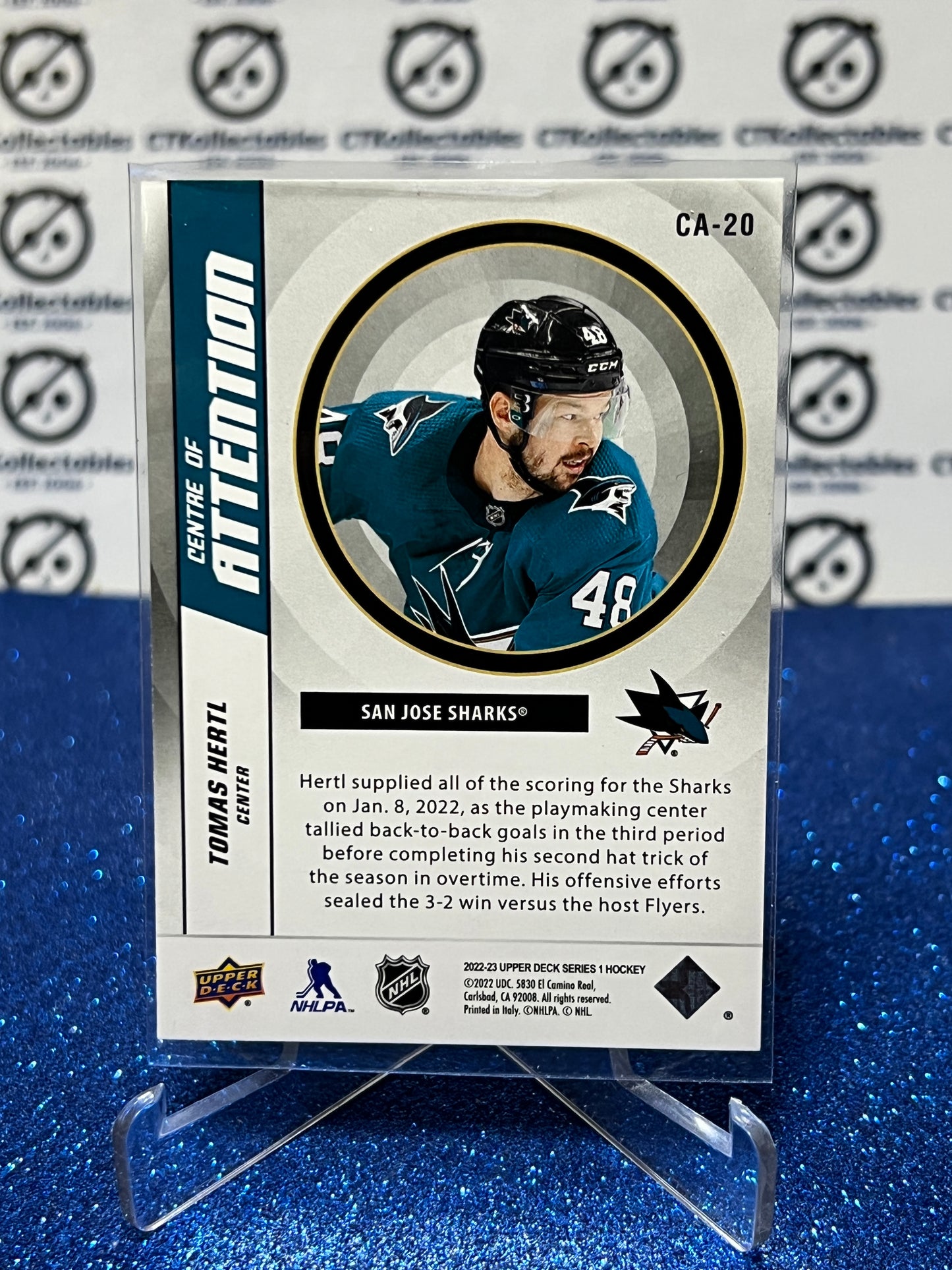2022-23 UPPER DECK TOMAS HERTL # CA-20 SAN JOSE SHARKS HOCKEY CARD