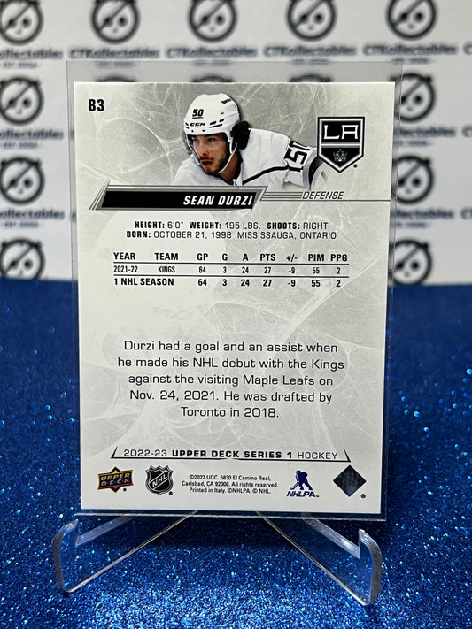 2022-23 UPPER DECK SEAN DURZI # 83 ROOKIE L A KINGS HOCKEY CARD