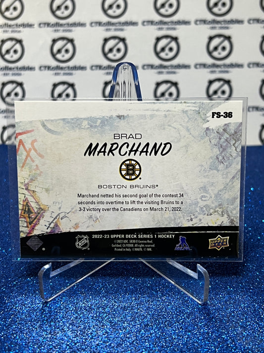 2022-23 UPPER DECK BRAD MARCHAND # FS-36 FREE STYLES BOSTON BRUINS HOCKEY CARD