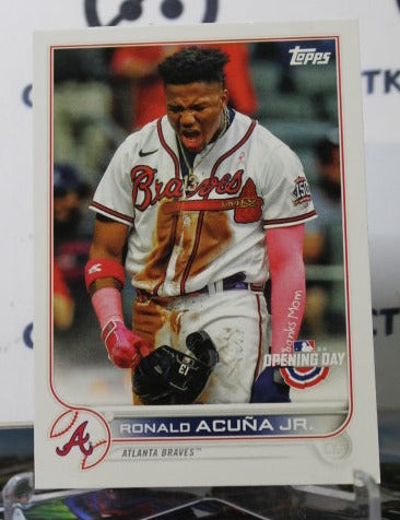 2022 TOPPS OPENING DAY BASEBALL RONALD ACUNA JR. # 100 ATLANTA BRAVES