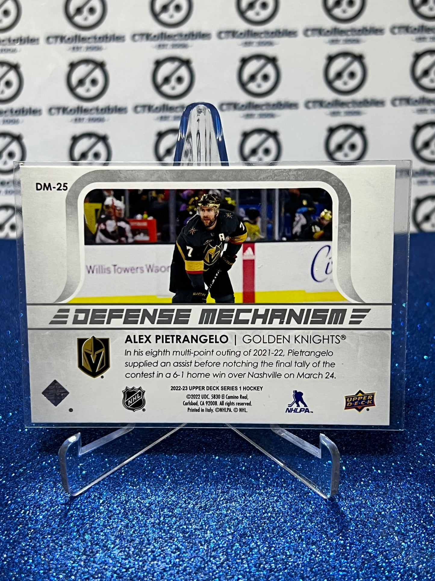 2022-23 UPPER DECK ALEX PIETRANGELO # DM-25 GOLDEN KNIGHTS HOCKEY CARD