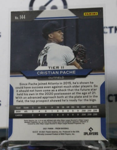 2021 PANINI PRIZM BASEBALL CRISTIAN PACHE # 144 ROOKIE ATLANTA BRAVES