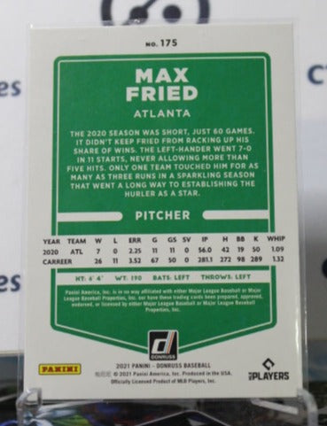 2021 DONRUSS BASEBALL MAX FRIED # 175 BLUE CHROME ATLANTA BRAVES