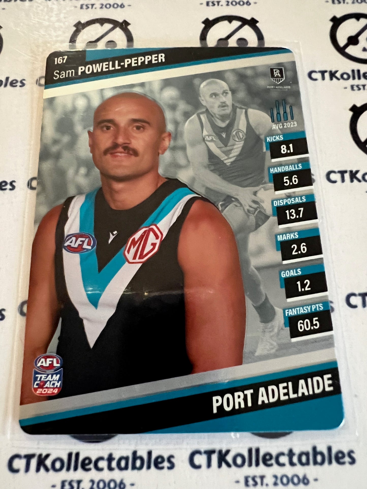 2024 AFL Teamcoach 167 Sam Powell-Pepper Port Adelaide