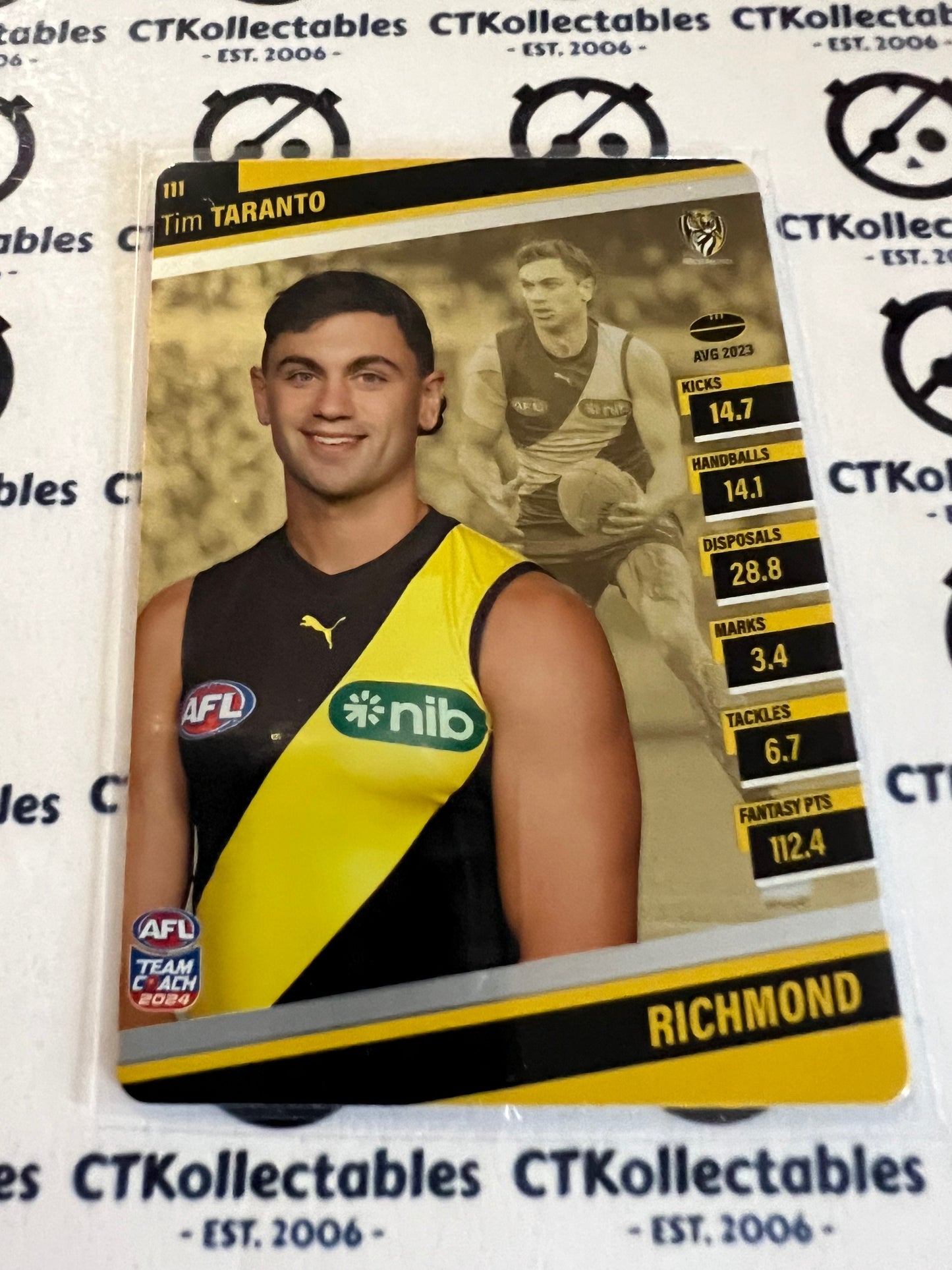 2024 AFL Teamcoach 111 Tim taranto Richmond