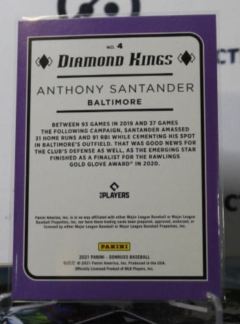 2021 PANINI DONRUSS DIAMOND KINGS BASEBALL ANTHONY SANTANDER # 4 BALTIMORE ORIOLES
