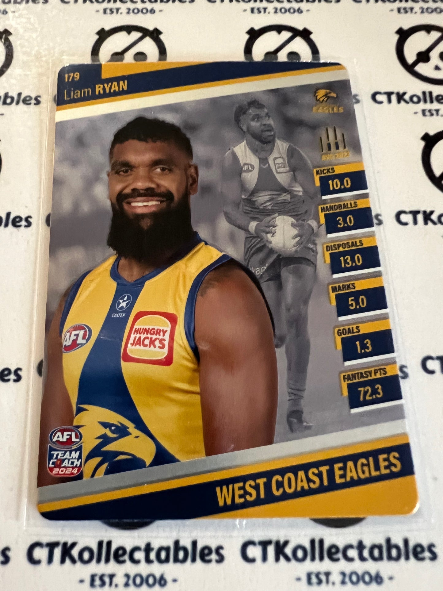 2024 AFL Teamcoach 179 Liam Ryan West Coast