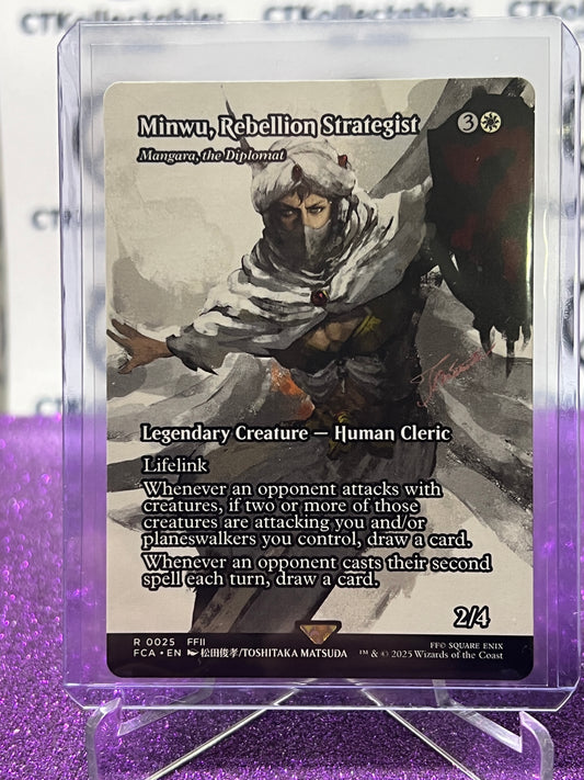 2025 MAGIC THE GATHERING FINAL FANTASY MINWU, REBELLION STRATEGIST # R 0025 RARE NON-FOIL LEGENDARY CREATURE CARD