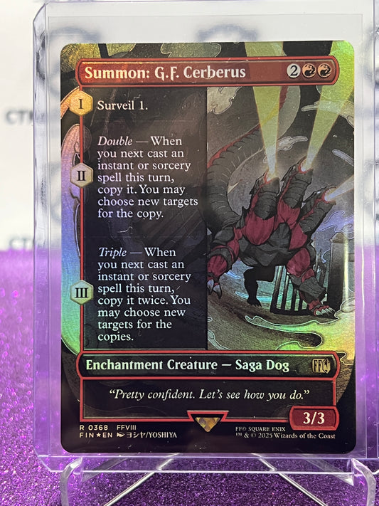 2025 MAGIC THE GATHERING FINAL FANTASY SUMMON: G.F. CERBERUS # R 0368 RARE FOIL ENCHANTMENT CREATURE CARD