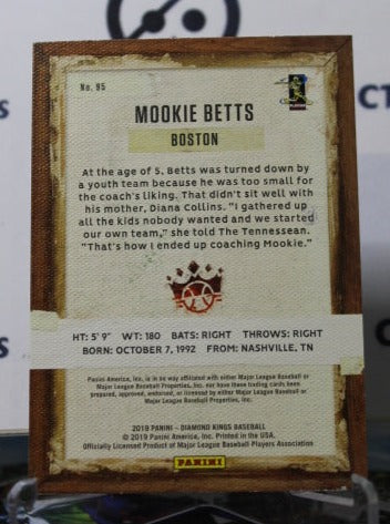 2019 PANINI DIAMOND KINGS MOOKIE BETTS # 95 BOSTON RED SOX BASEBALL