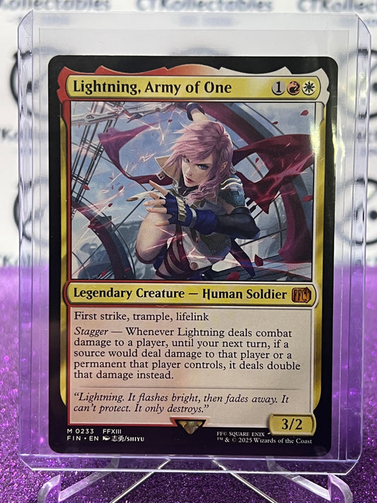 2025 MAGIC THE GATHERING FINAL FANTASY LIGHTNING, ARMY OF ONE # M 0233 MYSTIC NON-FOIL LEGENDARY CREATURE CARD