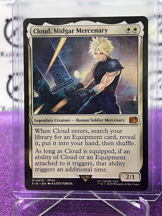 2025 MAGIC THE GATHERING FINAL FANTASY CLOUD, MIDGAR MERCENARY # M 0010 MYSTIC NON-FOIL LEGENDARY CREATURE CARD