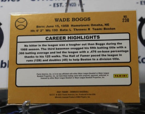 2021 PANINI DONRUSS WADE BOGGS # 238 RETRO BOSTON RED SOX BASEBALL