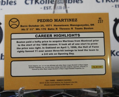2021 PANINI DONRUSS PEDRO MARTINEZ # 237 RETRO BOSTON RED SOX BASEBALL