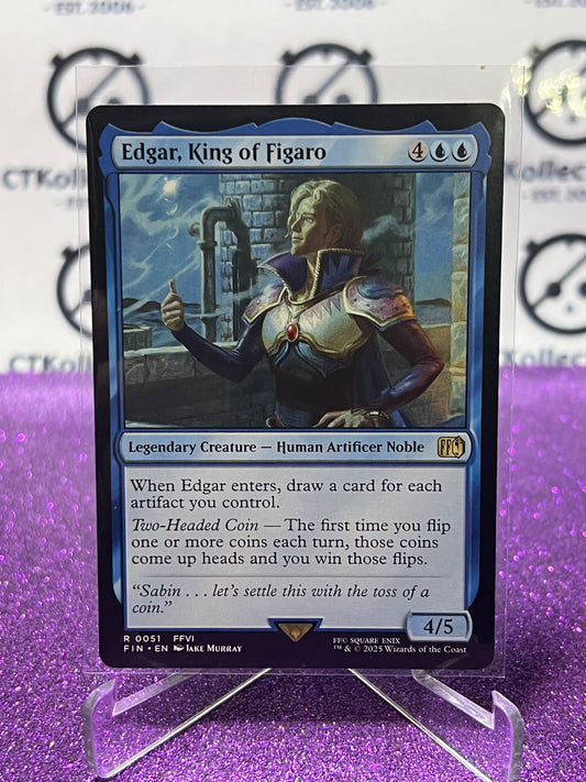 2025 MAGIC THE GATHERING FINAL FANTASY EDGAR, KING OF FIGARO # R 0051 RARE NON-FOIL LEGENDARY CREATURE CARD