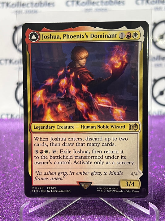 2025 MAGIC THE GATHERING FINAL FANTASY JOSHUA, PHOENIX'S DOMINANT # R 0229 RARE NON-FOIL LEGENDARY CREATURE FLIP CARD