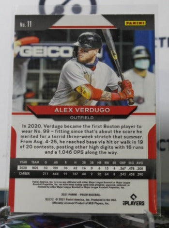 2021 PANINI PRIZM ALEX VERDUGO # 11 BOSTON RED SOX BASEBALL