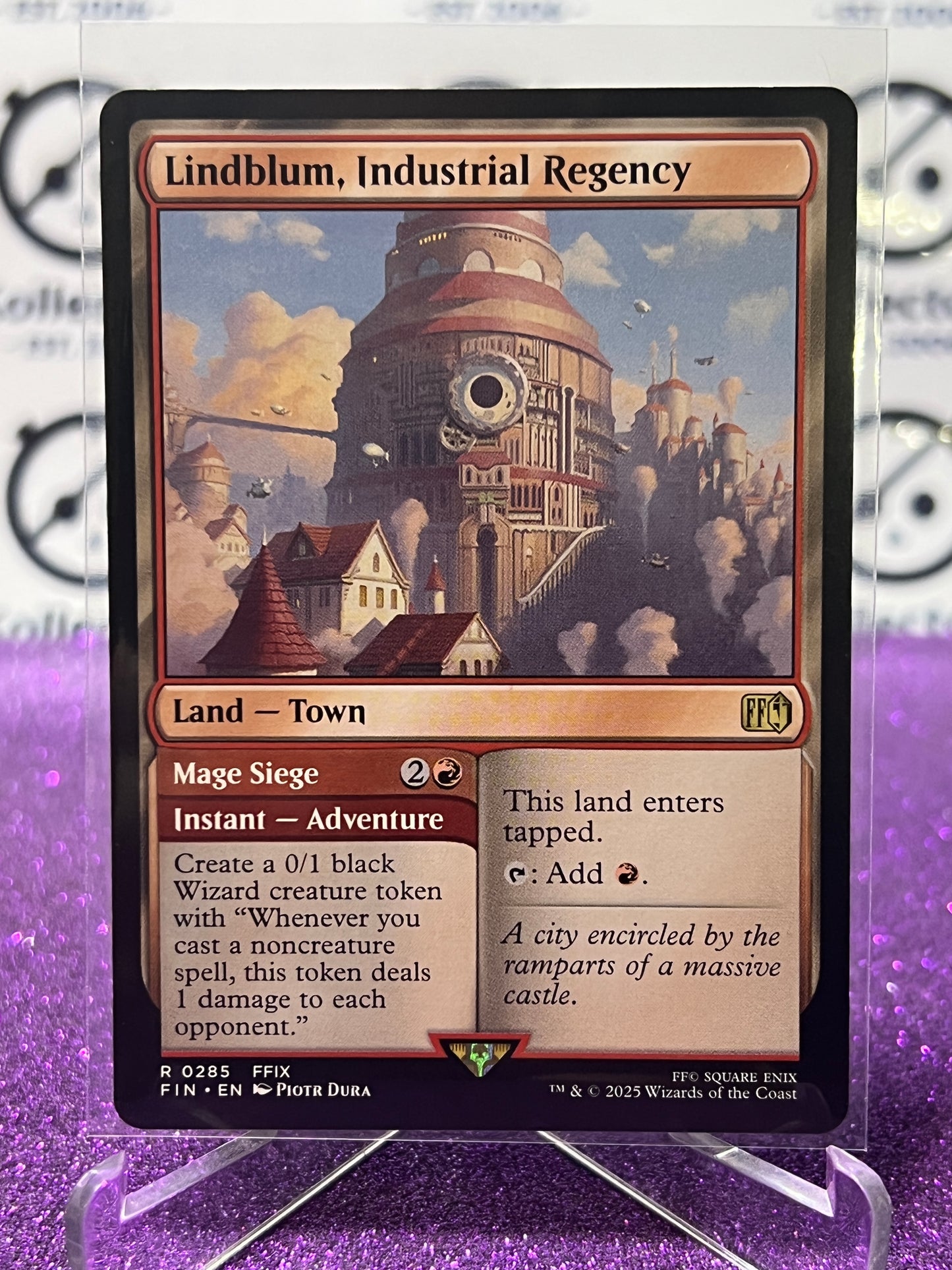 2025 MAGIC THE GATHERING FINAL FANTASY LINDBLUM, INDUSTRIAL REGENCY # R 0285 RARE NON-FOIL LAND CARD