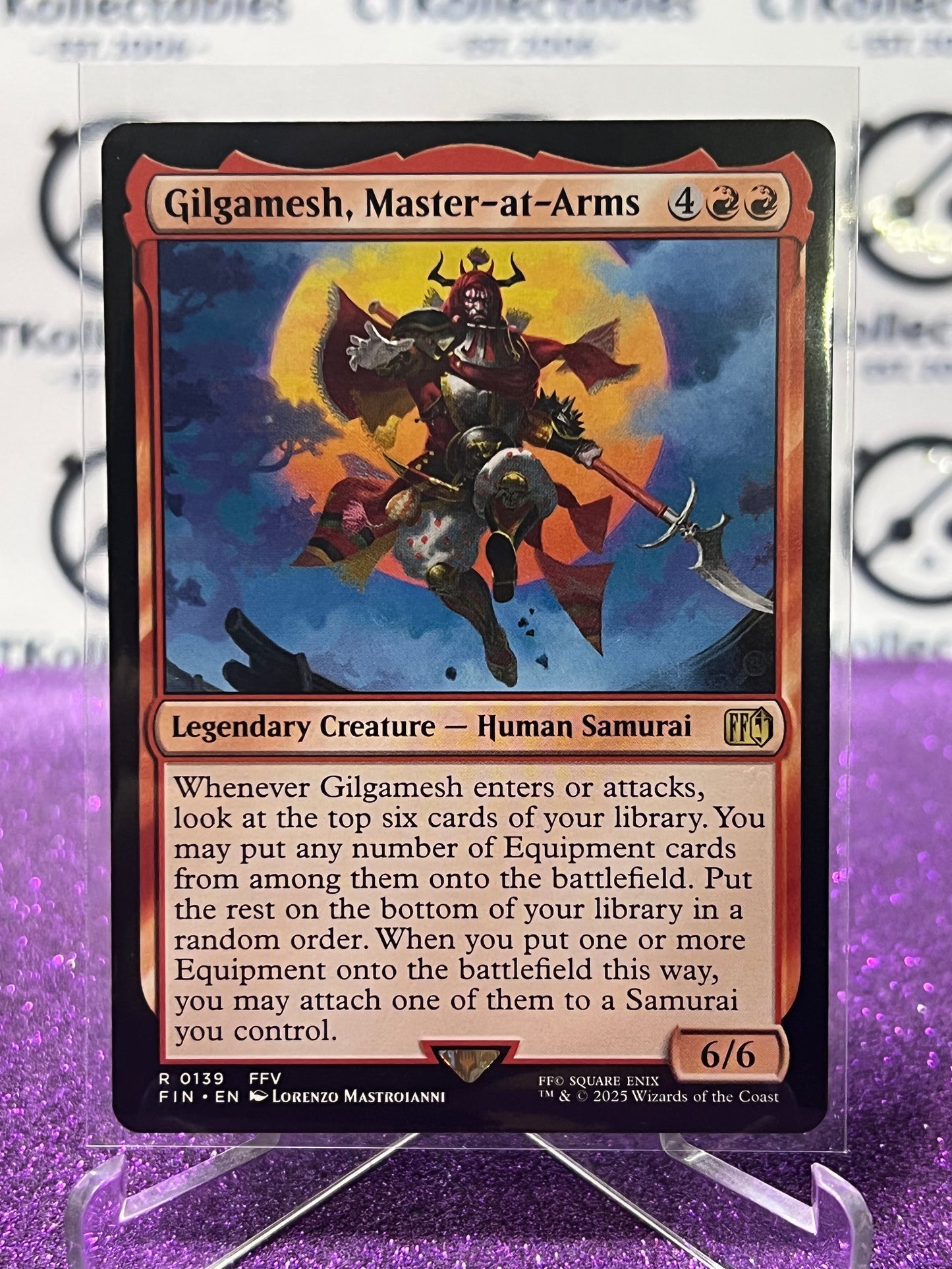 2025 MAGIC THE GATHERING FINAL FANTASY GILGAMESH, MASTER-AT-ARMS # R 0139 RARE NON-FOIL LEGENDARY CREATURE CARD