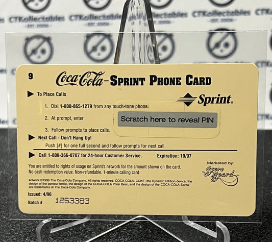 1996 COCA-COLA $1 SPRINT PHONE CARD # 9 ALWAYS COLLECTABLE ISSUED 4/96 NM ARMED FORCES 1943 AD