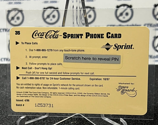 1996 COCA-COLA $1 SPRINT PHONE CARD # 35 ALWAYS COLLECTABLE ISSUED 4/96 NM COKE AD 1936