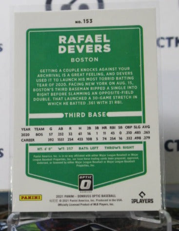 2021 DONRUS OPTIC RAFAEL DEVERS # 153 BOSTON RED SOX BASEBALL