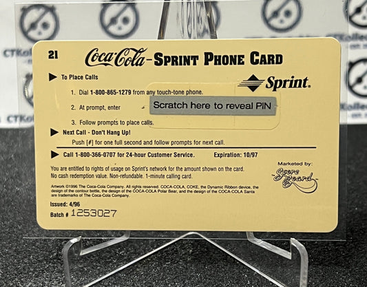 1996 COCA-COLA $1 SPRINT PHONE CARD # 21 ALWAYS COLLECTABLE ISSUED 4/96 NM COKE AD 1951