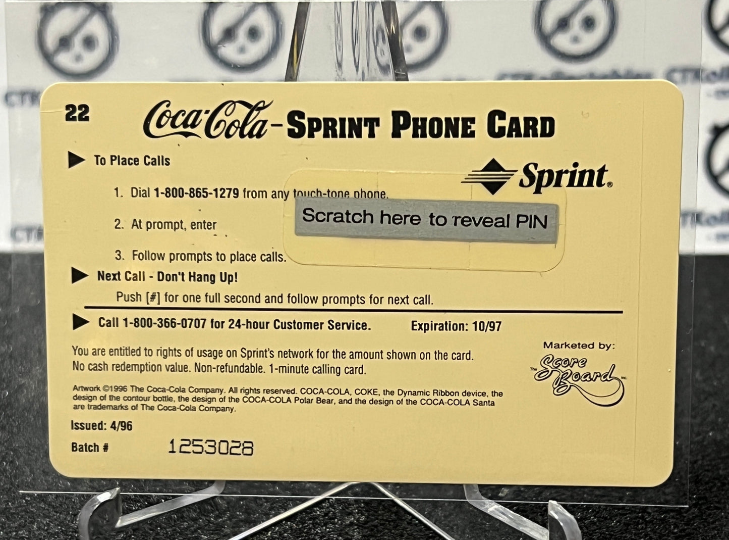 1996 COCA-COLA $1 SPRINT PHONE CARD # 22 ALWAYS COLLECTABLE ISSUED 4/96 NM COKE AD 1951