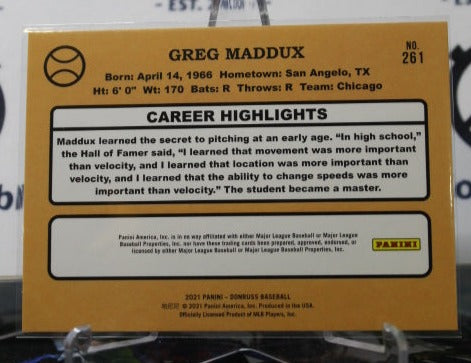 2021 PANINI DONRUSS GREG MADDUX # 261 RETRO CHICAGO CUBS BASEBALL