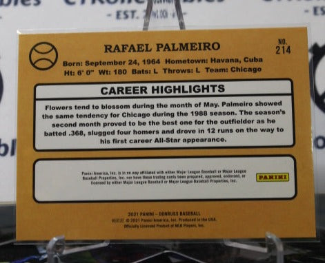 2021 PANINI DONRUSS RAFAEL PALMEIRO # 214 RETRO CHICAGO CUBS BASEBALL